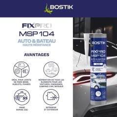 Mastic auto/bateau - BOSTIK - Fixpro MSP 104 - Colle et joint - Résis