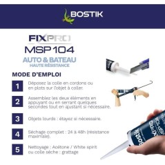 Mastic auto/bateau - BOSTIK - Fixpro MSP 104 - Colle et joint - Résis