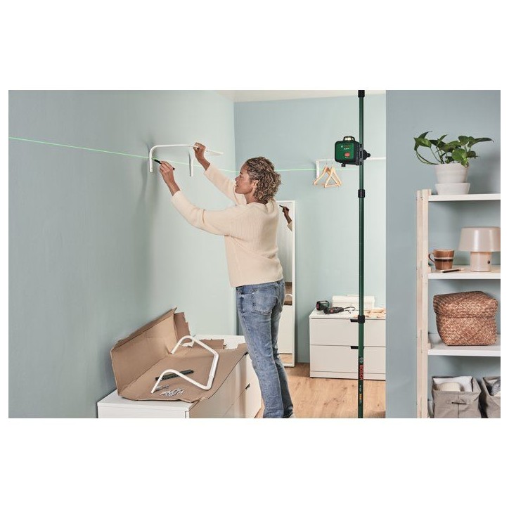 Laser lignes BOSCH - PLL 360-1 G - Avec un trépied TT120, une housse de protection, un manuel d'utilisation et des piles