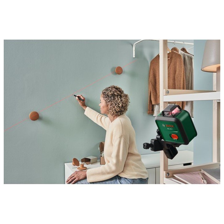 Laser lignes BOSCH - PLL 360-1 - Avec trépied TT120, une housse de protection, un manuel d'utilisation et des piles