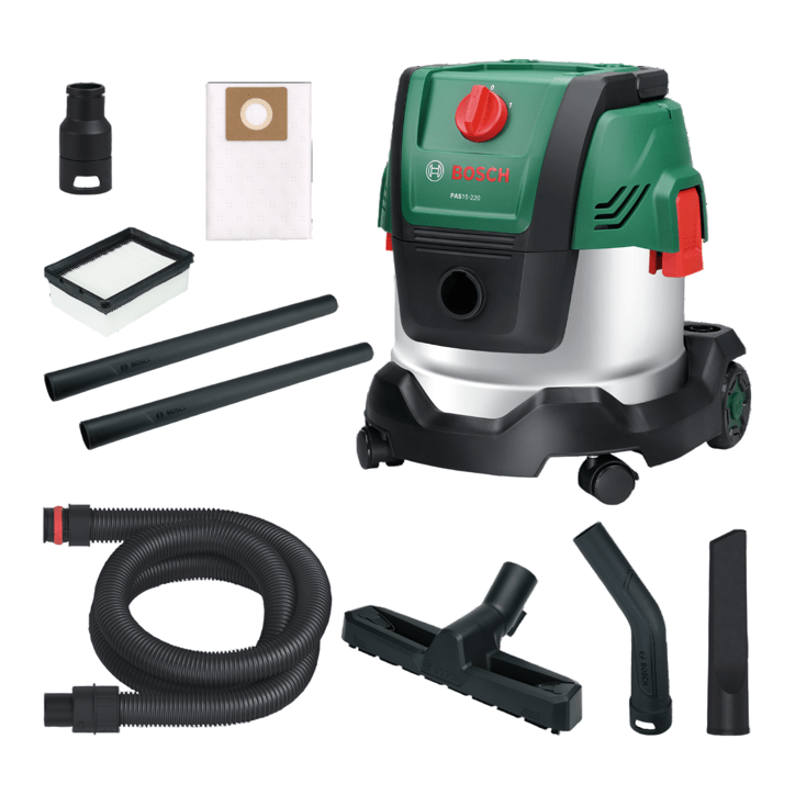 Aspirateur universel BOSCH - PAS 15-220PRS - 1300W - 65 l/s - Réservoir 15L - 220 mbar Aspirateur universel BOSCH - PAS 15-220PRS - 1300W - 65 l/s - Réservoir 15L - 220 mbar