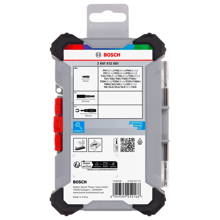 Coffret d'embouts de vissage BOSCH PROFESSIONAL - Extra Hard - Présentoir 6x50 pcs - 25mm