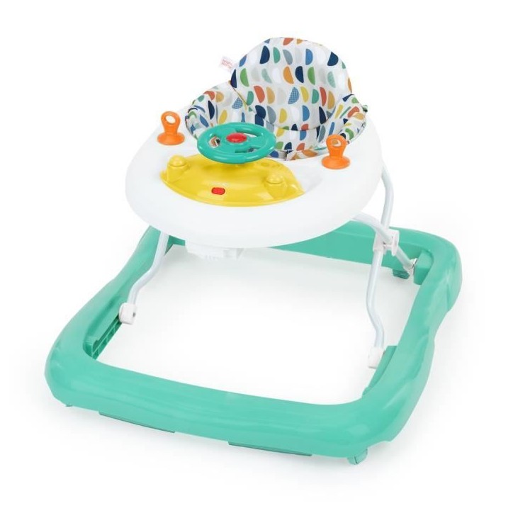 BRIGHT STARTS Trotteur bébé évolutif et pliable 2-en-1 - Lumieres et Sons - Jouet d'éveil amovible, Musique, Hauteur Réglab