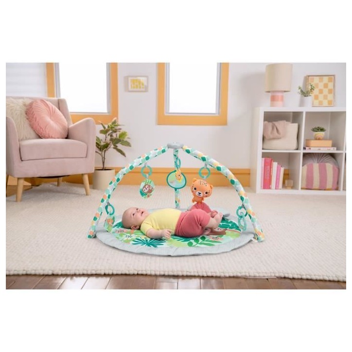 BRIGHT STARTS Tapis d'éveil bébé au sol évolutif pliable- Foret tropicale- arche avec jouets sensoriels et musicaux ,miroir BRIGHT STARTS Tapis d'éveil bébé au sol évolutif pliable- Foret tropicale- arche avec jouets sensoriels et musicaux ,miroir