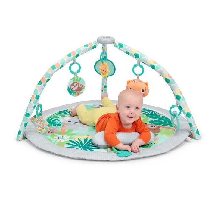 BRIGHT STARTS Tapis d'éveil bébé au sol évolutif pliable- Foret tropicale- arche avec jouets sensoriels et musicaux ,miroir BRIGHT STARTS Tapis d'éveil bébé au sol évolutif pliable- Foret tropicale- arche avec jouets sensoriels et musicaux ,miroir