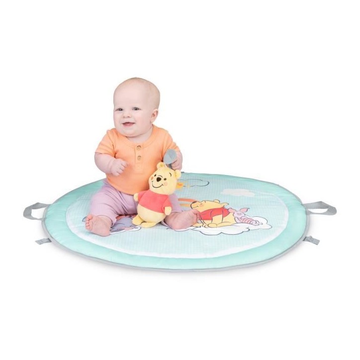 DISNEY BABY- WINNIE- Tapis d'éveil bébé au sol reversible évolutif pliable- arche en bois- jouets sensoriels et musicaux, mi