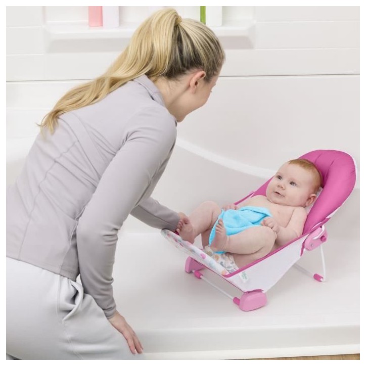 DISNEY BABY- MINNIE- Transat de bain pour bébé fille pliable rose