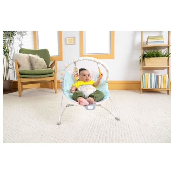 DISNEY BABY - WINNIE-Transat bébé évolutif Arche avec jouets d'éveil amovible - Évolutif de 0 a 6 mois, vibrations apaisant DISNEY BABY - WINNIE-Transat bébé évolutif Arche avec jouets d'éveil amovible - Évolutif de 0 a 6 mois, vibrations apaisant