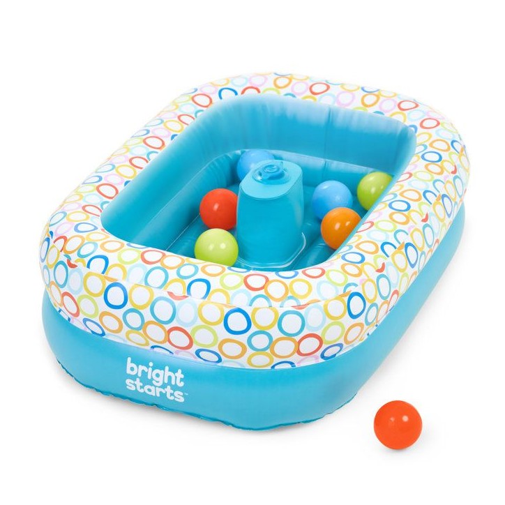 BRIGHT STARTS- Baignoire gonflable avec pompe intégré, 8 balles de jeu et bouche d'évacuation BRIGHT STARTS- Baignoire gonflable avec pompe intégré, 8 balles de jeu et bouche d'évacuation