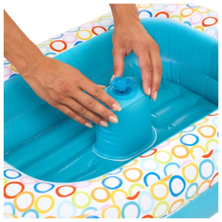 BRIGHT STARTS- Baignoire gonflable avec pompe intégré, 8 balles de jeu et bouche d'évacuation BRIGHT STARTS- Baignoire gonflable avec pompe intégré, 8 balles de jeu et bouche d'évacuation