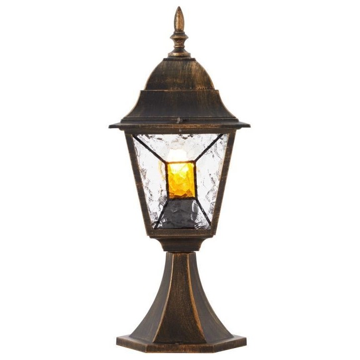 Borne extérieure JANEL - BRILLIANT - noir doré - métal/verre - E27 max 60W - IP44