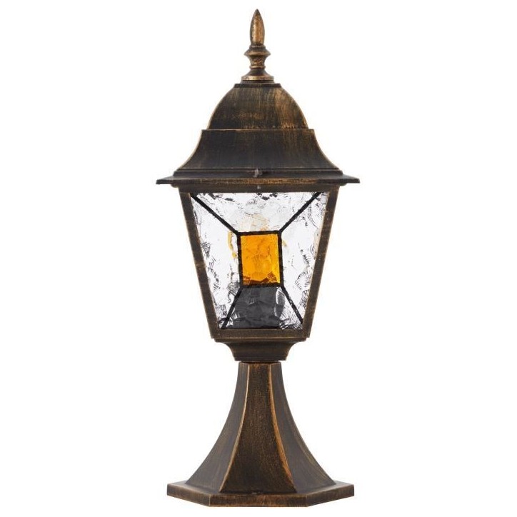 Borne extérieure JANEL - BRILLIANT - noir doré - métal/verre - E27 max 60W - IP44