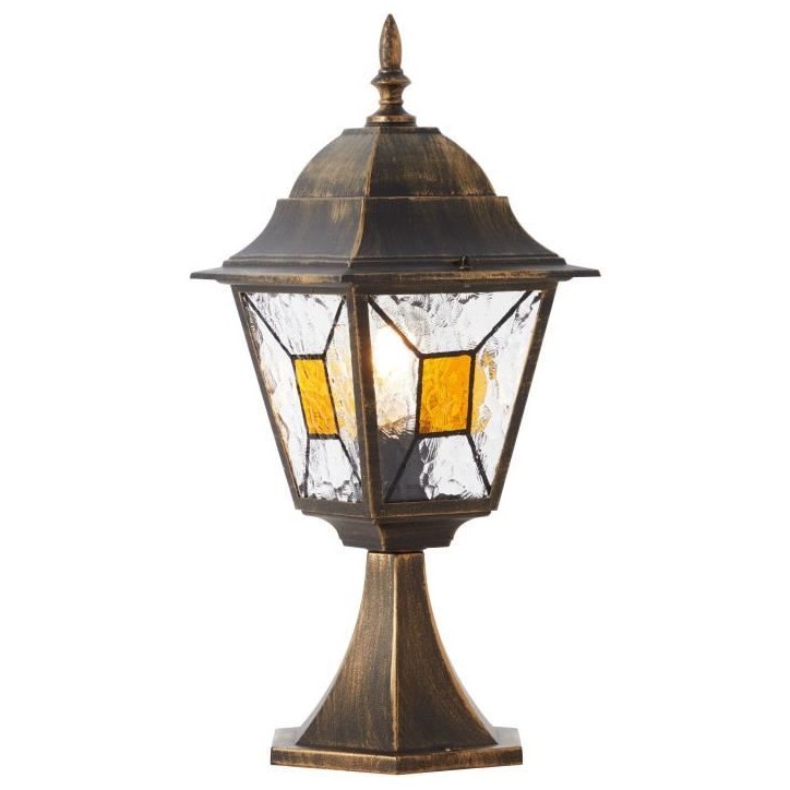 Borne extérieure JANEL - BRILLIANT - noir doré - métal/verre - E27 max 60W - IP44