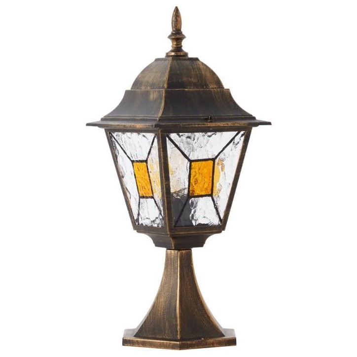 Borne extérieure JANEL - BRILLIANT - noir doré - métal/verre - E27 max 60W - IP44