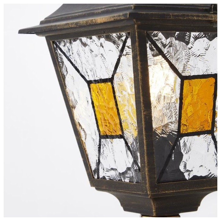 Borne extérieure JANEL - BRILLIANT - noir doré - métal/verre - E27 max 60W - IP44