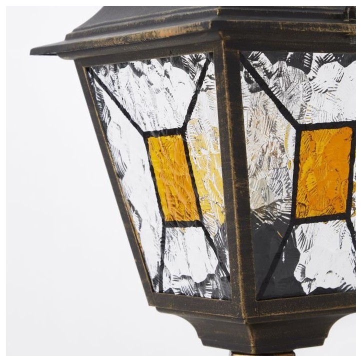 Borne extérieure JANEL - BRILLIANT - noir doré - métal/verre - E27 max 60W - IP44