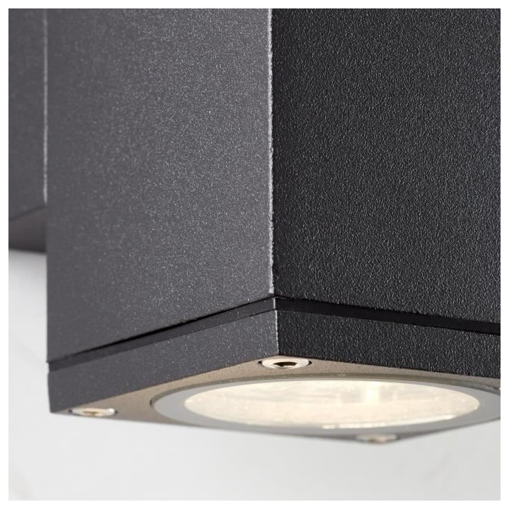 Applique murale extérieure - BRILLIANT - HALLY - Métal et verre - Anthracite - GU10 LED - 1 x 10 W IP44