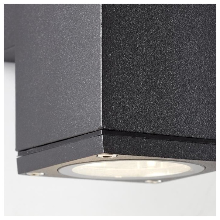 Applique murale extérieure - BRILLIANT - HALLY - Métal et verre - Anthracite - GU10 LED - 2x 10 W IP44