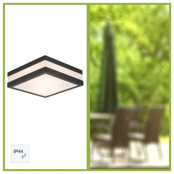 Applique murale extérieure - BRILLIANT - MATTEO - Acier inoxydable et plastique - Anthracite et blanc - E27 - 2 x 40 W IP44