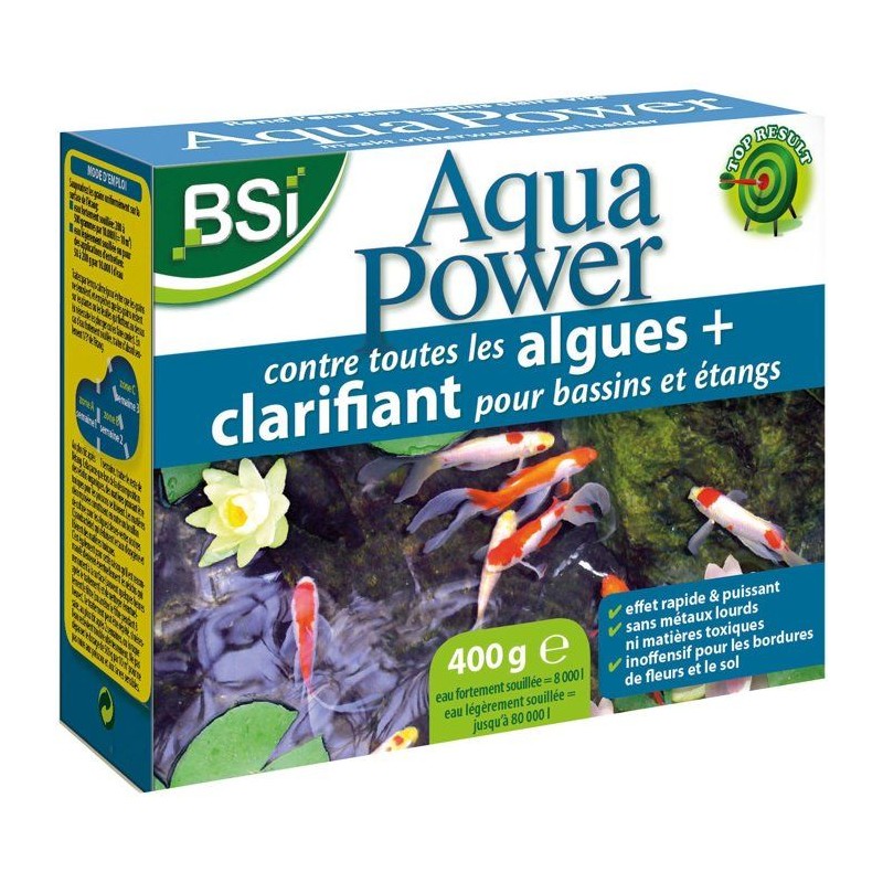 Anti-algues bassin - BSI - Aqua Power Double Action 400 g - Clarifiant