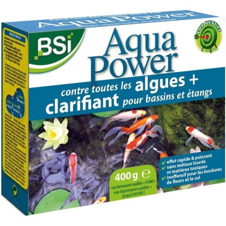 Anti-algues bassin - BSI - Aqua Power Double Action 400 g - Clarifiant