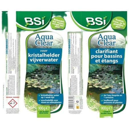Clarifiant bassin - BSI - Aqua Clear 900 g - Eau trouble - Action rapide 1 semaine - Bassin & étang