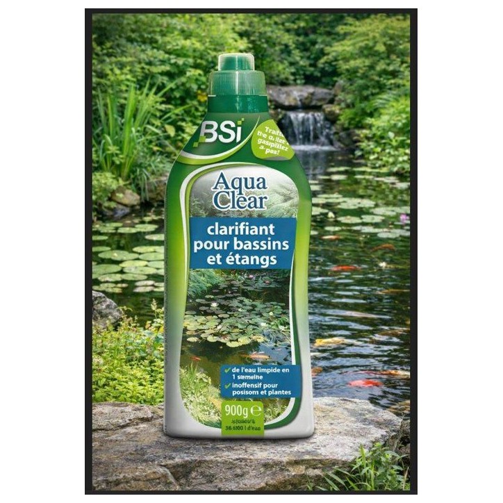 Clarifiant bassin - BSI - Aqua Clear 900 g - Eau trouble - Action rapide 1 semaine - Bassin & étang