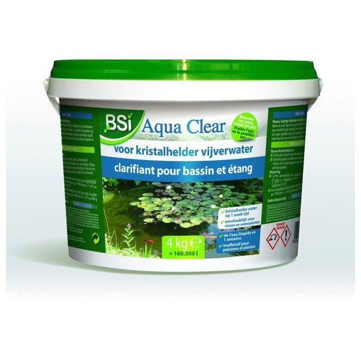 Clarifiant bassin - BSI - Aqua Clear 4 kg - Eau verte et trouble - Traitement intensif - Bassin & étang Clarifiant bassin - BSI - Aqua Clear 4 kg - Eau verte et trouble - Traitement intensif - Bassin & étang