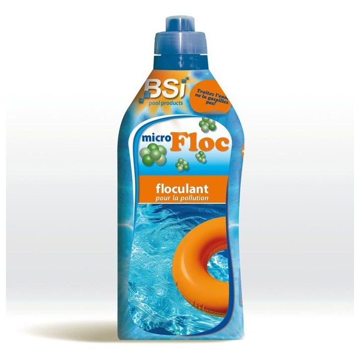 Floculant piscine - BSI - Micro Floc 1 L - Liquide - Clarifie eau trouble - Améliore filtration