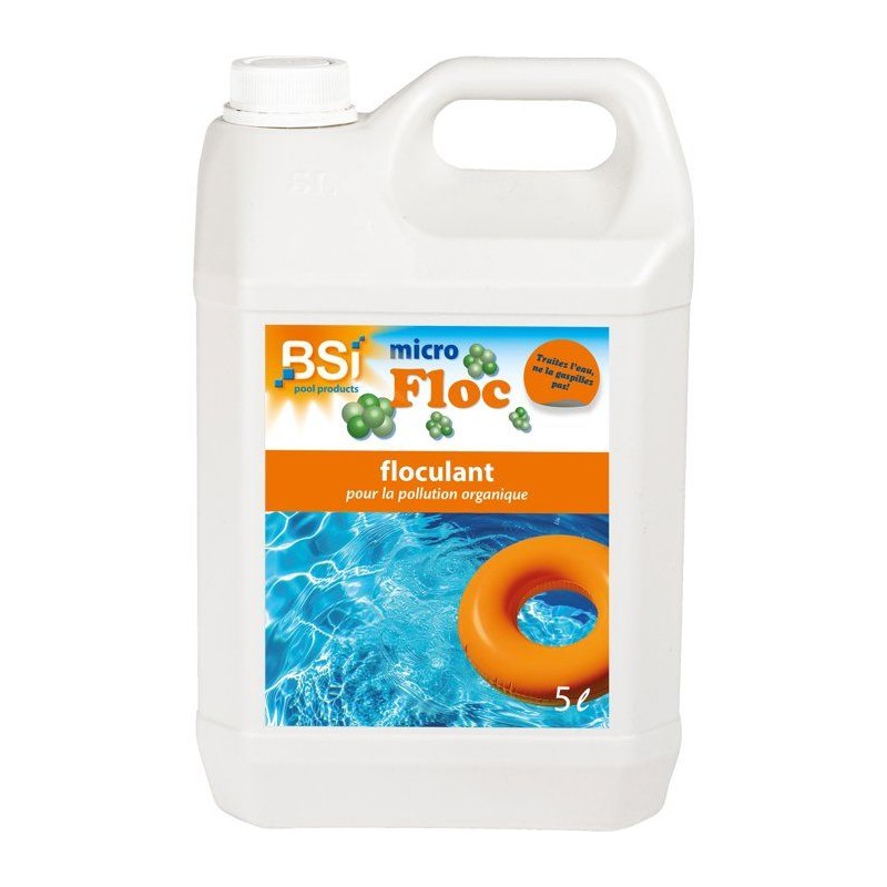 Floculant piscine - BSI - Micro Floc 5 L - Puissant - Clarifiant eau -
