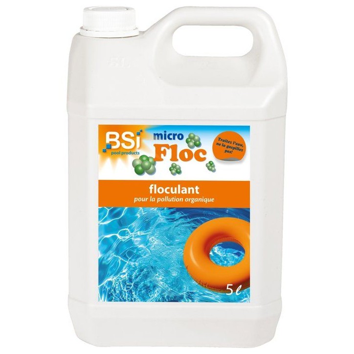Floculant piscine - BSI - Micro Floc 5 L - Puissant - Clarifiant eau - Optimise filtration Floculant piscine - BSI - Micro Floc 5 L - Puissant - Clarifiant eau - Optimise filtration