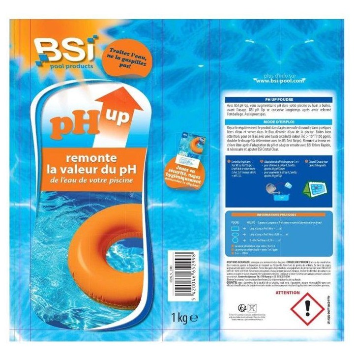 Correcteur pH piscine - BSI - pH Plus Poudre 1 kg - Augmente pH - Équilibre eau - Piscine & spa Correcteur pH piscine - BSI - pH Plus Poudre 1 kg - Augmente pH - Équilibre eau - Piscine & spa