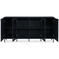 Buffet bas - CARACAS - Décor bleu navy - 2 portes vitrées + 2 portes