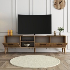 Meuble TV - EXXEN - Chene - 180 x 53 x 35 cm