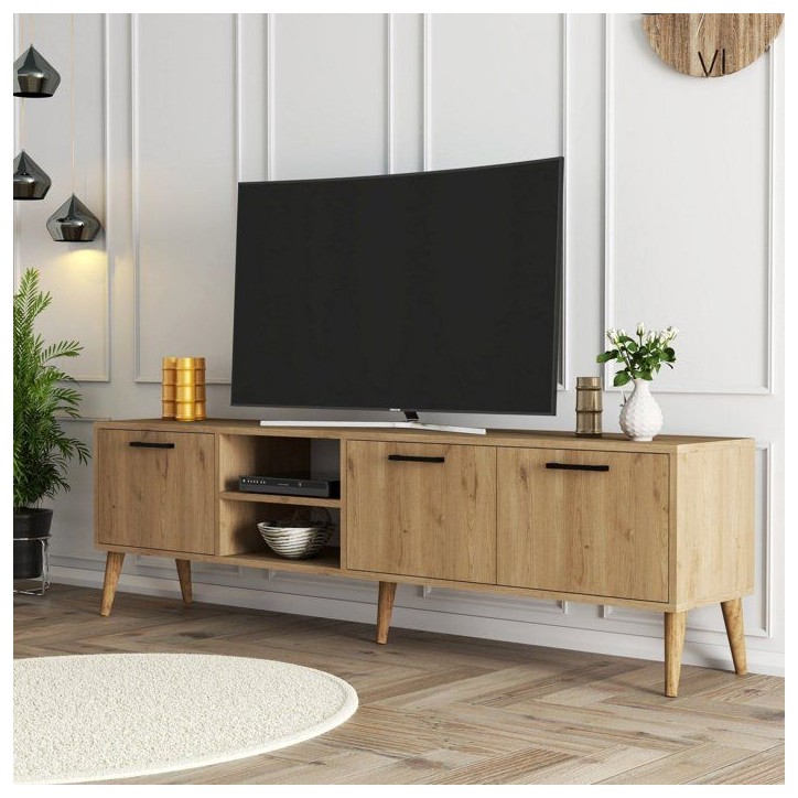 Meuble TV - EXXEN - Chene - 180 x 53 x 35 cm Meuble TV - EXXEN - Chene - 180 x 53 x 35 cm