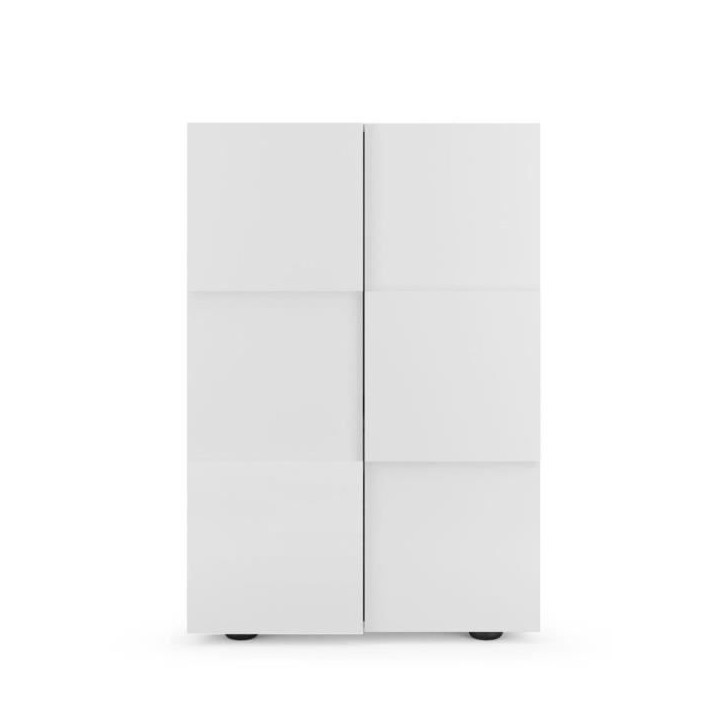 Meuble a chaussures - 15 paires - Blanc laqué - L78 x P33 x H113 cm - MILANO Meuble a chaussures - 15 paires - Blanc laqué - L78 x P33 x H113 cm - MILANO