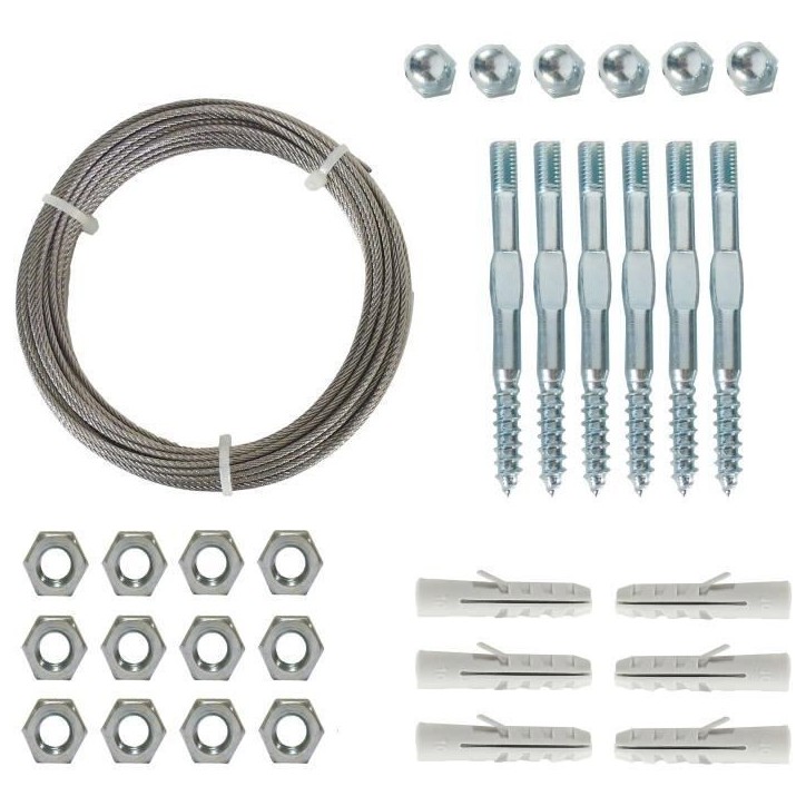 Treillis métallique - NATURE - Kit de palissage pour plantes grimpantes - fil de fer galvanisé Ø1,8 mm x 10 m Treillis métallique - NATURE - Kit de palissage pour plantes grimpantes - fil de fer galvanisé Ø1,8 mm x 10 m