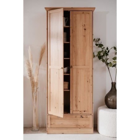 Armoire - Landwood - Décor chene artisan - 2 Portes - 1 Tiroir - L80