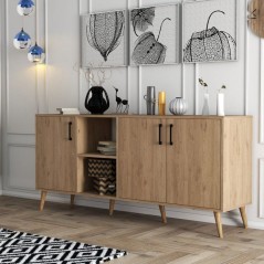 Buffet - EXXEN - 3 portes - 180 x 80 x 45 cm - Chene