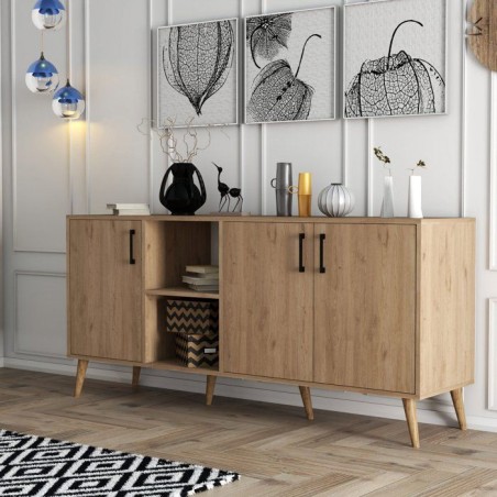Buffet - EXXEN - 3 portes - 180 x 80 x 45 cm - Chene