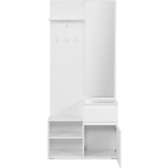 Meuble d'entrée de rangement avec penderie IMAGE - Décor blanc - 1 p