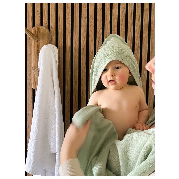 Drap de bain XXL Parent / Bébé - CANDIDE - 100x100 cm - Vert d'eau Drap de bain XXL Parent / Bébé - CANDIDE - 100x100 cm - Vert d'eau