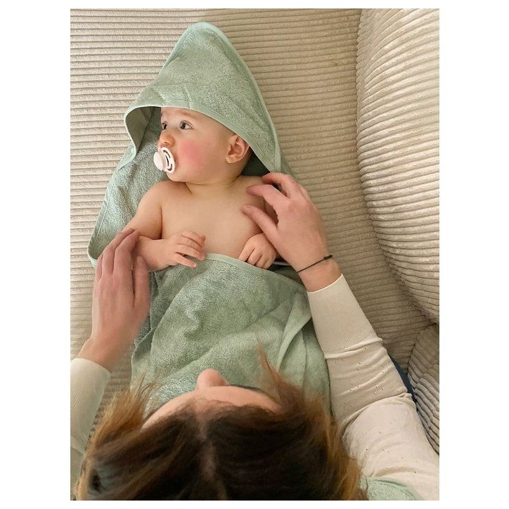 Drap de bain XXL Parent / Bébé - CANDIDE - 100x100 cm - Vert d'eau Drap de bain XXL Parent / Bébé - CANDIDE - 100x100 cm - Vert d'eau