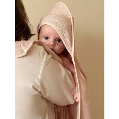 Drap de bain XXL Parent / Bébé - CANDIDE - 100x100 cm - Rose