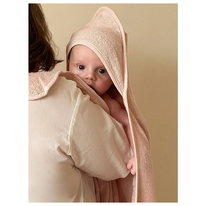 Drap de bain XXL Parent / Bébé - CANDIDE - 100x100 cm - Rose Drap de bain XXL Parent / Bébé - CANDIDE - 100x100 cm - Rose