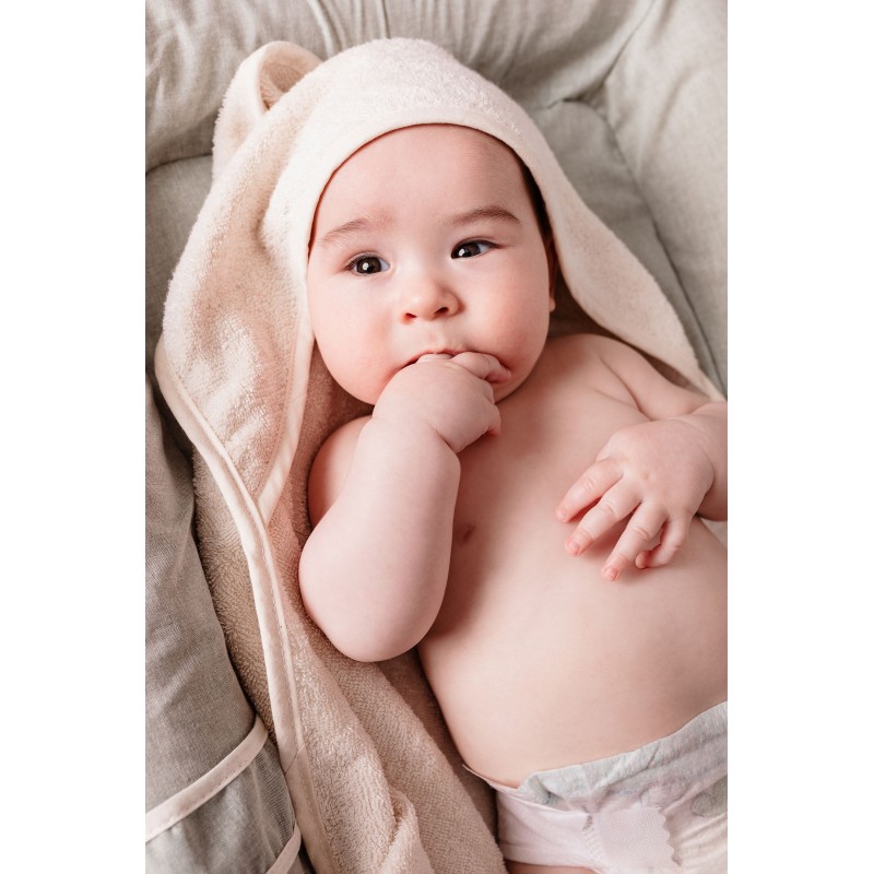 Drap de bain XXL Parent / Bébé - CANDIDE - 100x100 cm - Ecru