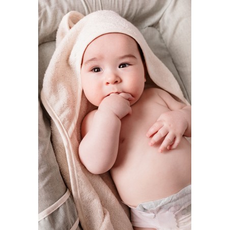 Drap de bain XXL Parent / Bébé - CANDIDE - 100x100 cm - Ecru