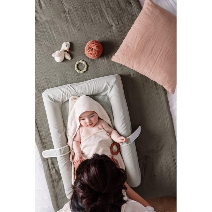 Drap de bain XXL Parent / Bébé - CANDIDE - 100x100 cm - Ecru
