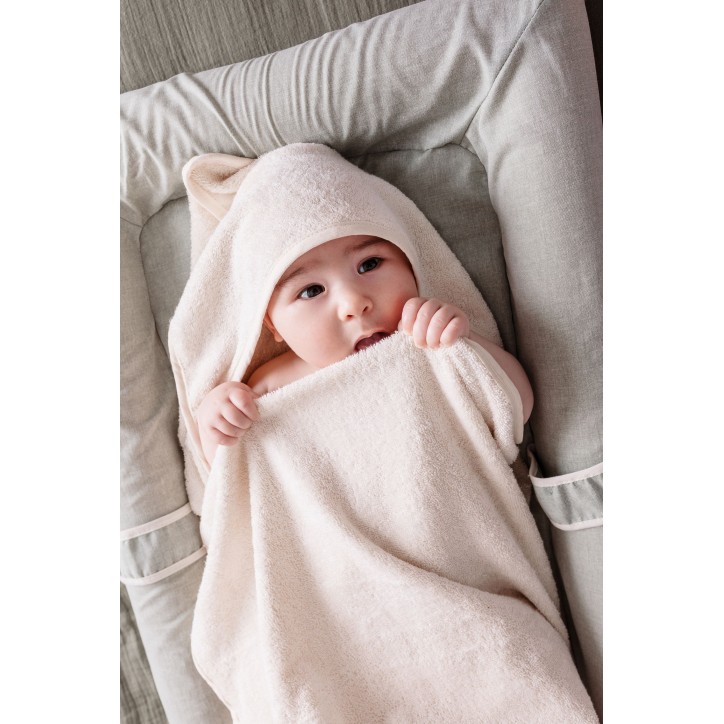 Drap de bain XXL Parent / Bébé - CANDIDE - 100x100 cm - Ecru