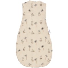 Gigoteuse d'emmaillotage 2-en-1 - CANDIDE - 55 cm - 0/3 mois - Blanc imprimé lange tigre